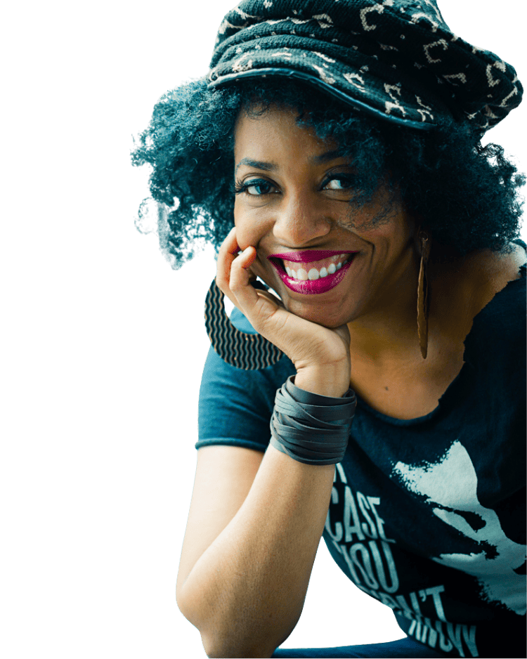 Rhonda smiles wearing hat